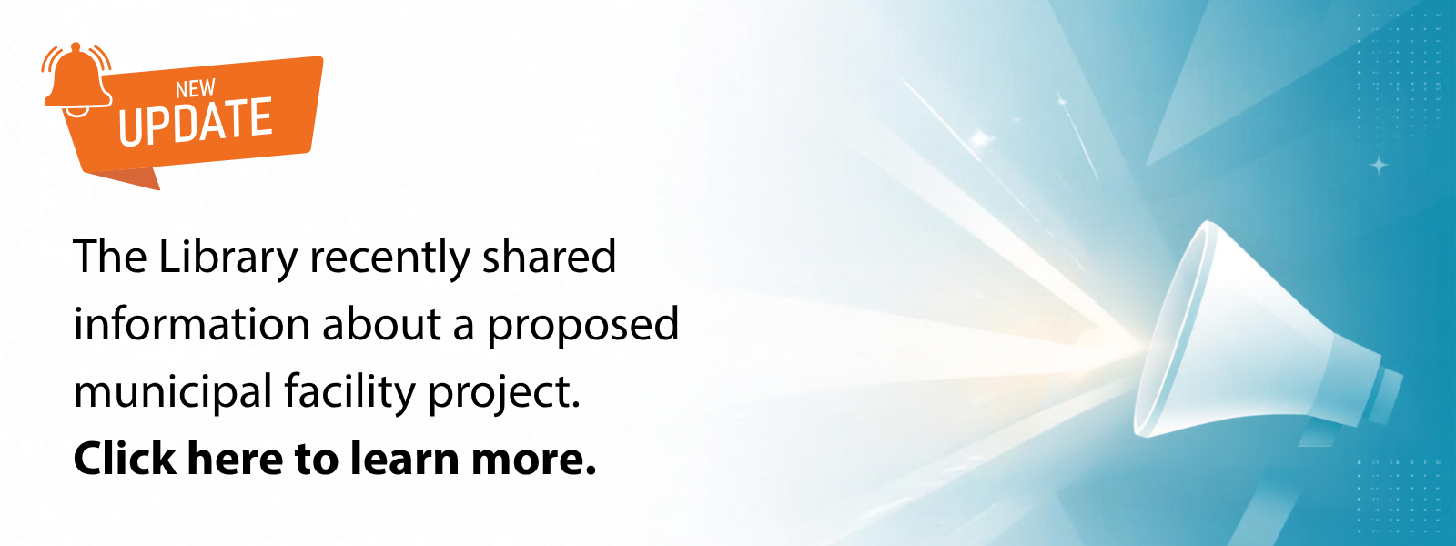 Graphic with link to library announcement