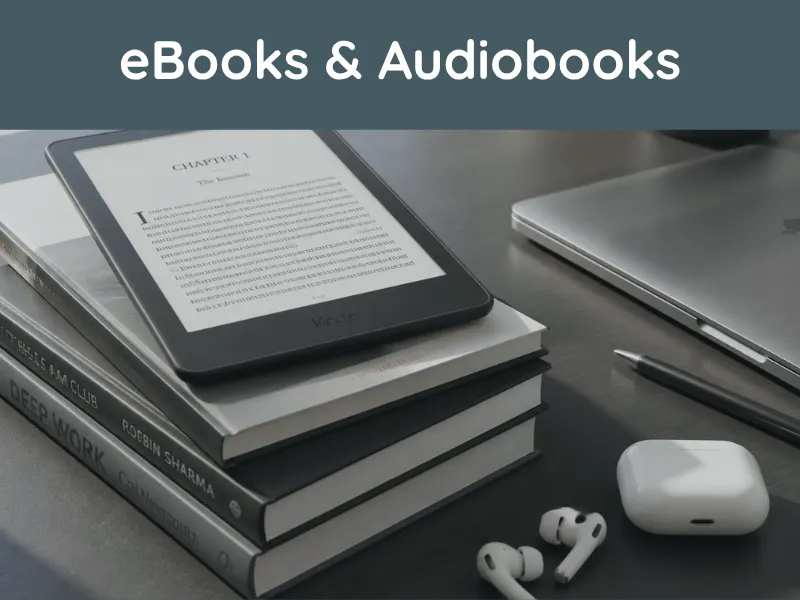 Button linking to ebook and digital audiobook resources.