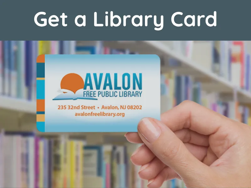 Graphic linking to library card information.